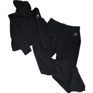 A. Putnam Hoodie Track Suit Set Pebble Beach — XL Athleisure Black Cotton Blend